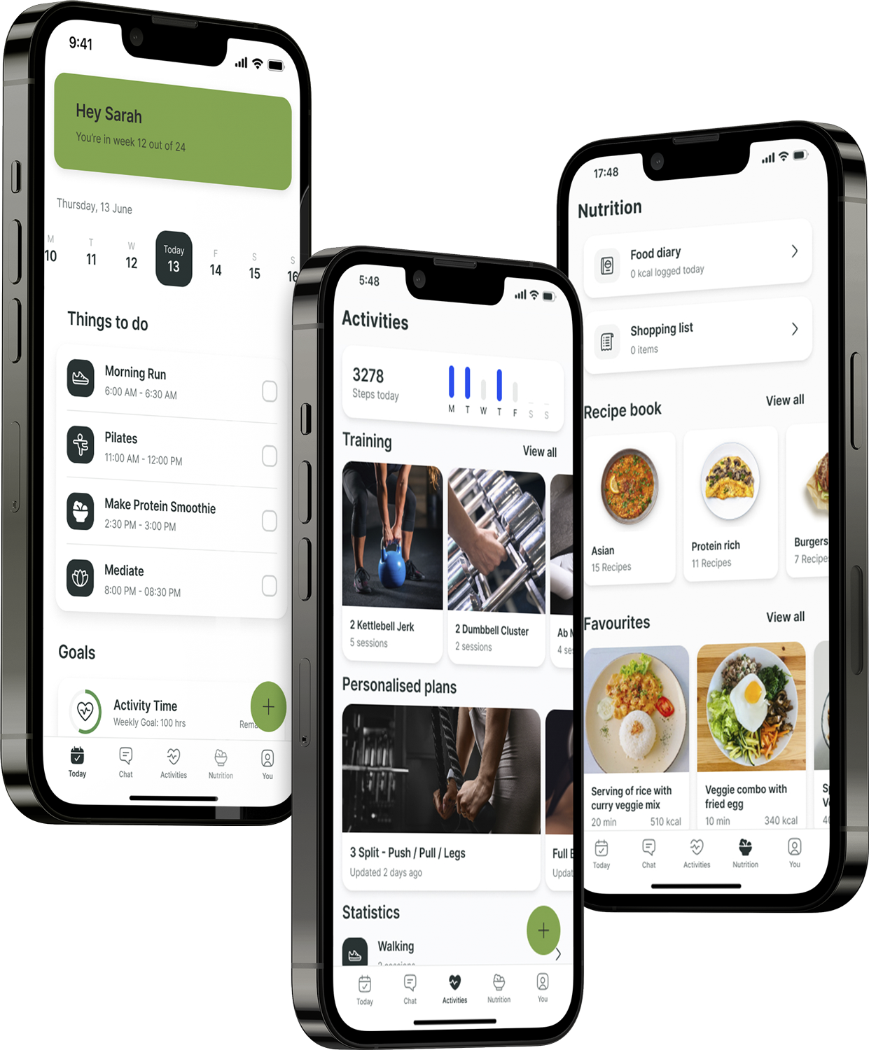 A mockup of the coaching app showcasing the features.